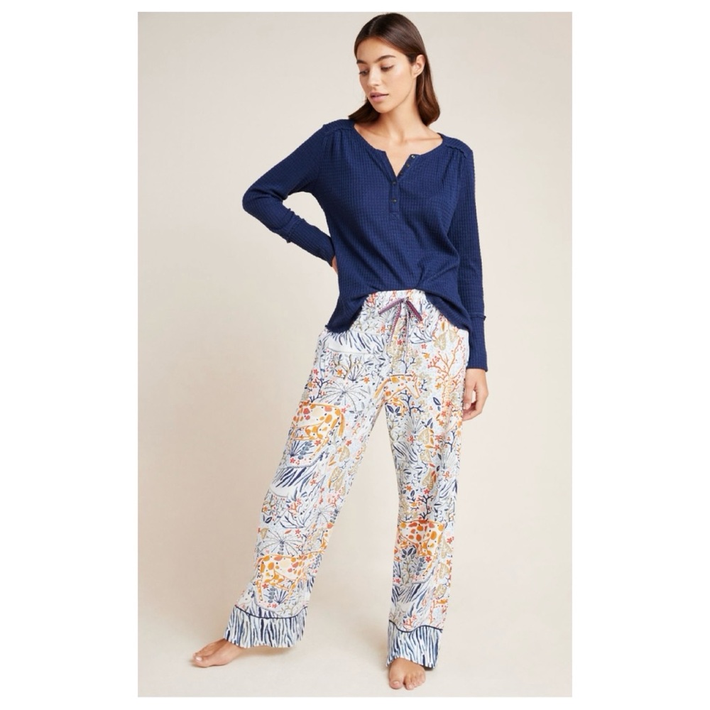 NWOT Anthropologie Vikki Chu Pastoral Flannel Lounge Pants  Size Small - Picture 2 of 13